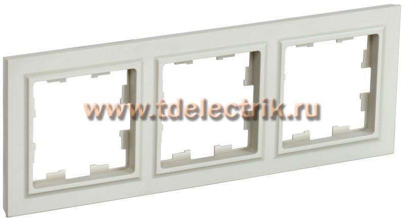 Фотография №1, BRITE Рамка 3-мест. РУ-3-БрКр беж. IEK