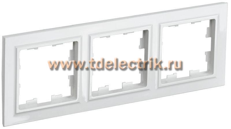 Фотография №1, BRITE Рамка 3-мест. РУ-3-БрБ бел. IEK