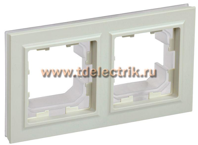 Фотография №1, BRITE Рамка 2-мест. IP44 РУ-2-БрКр-44 беж. IEK