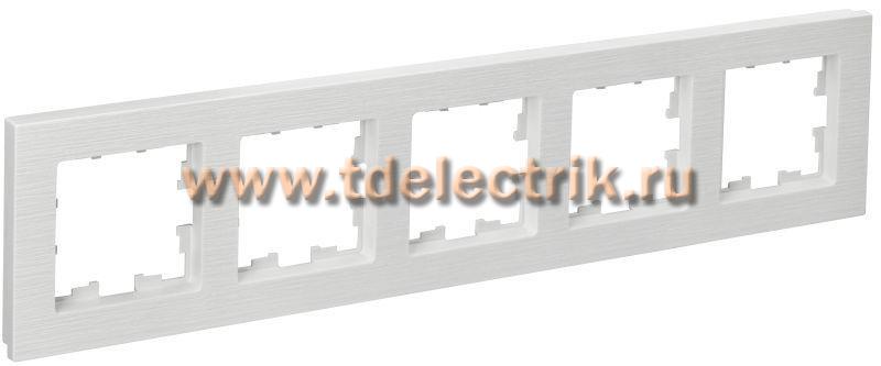 Фотография №1, BRITE Рамка 5-мест. РУ-5-Бр бел. рифленый IEK