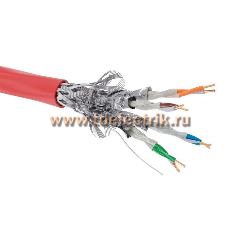 Фотография №1, Витая пара CAT 6A, S/FTP, нг(А)-FRHF, бухта 500м, красный