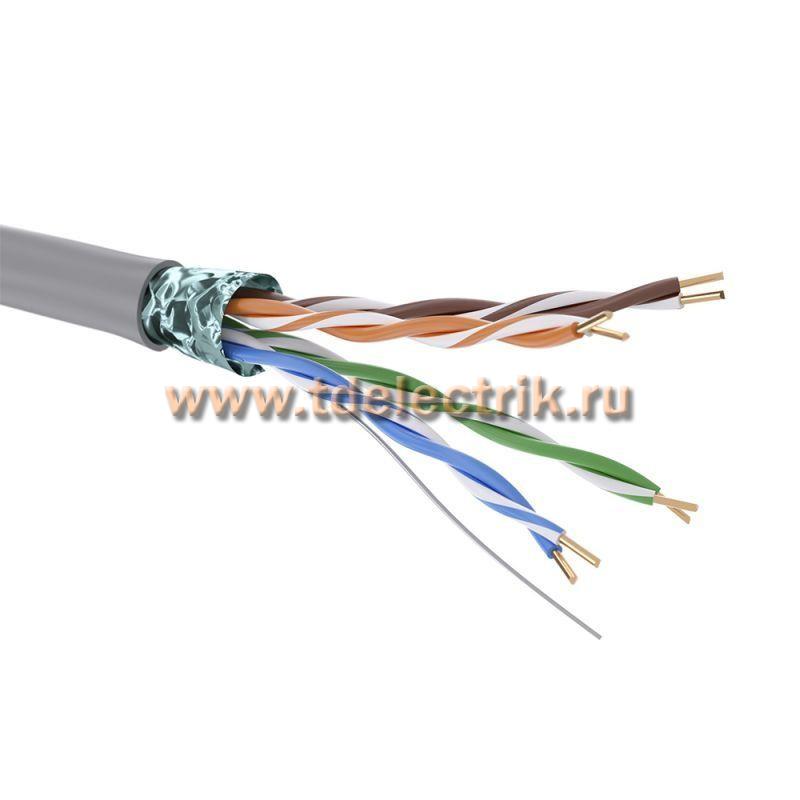 Фотография №1, Витая пара CAT 5e, F/UTP, нг(А)-HF, бухта 305м, серый