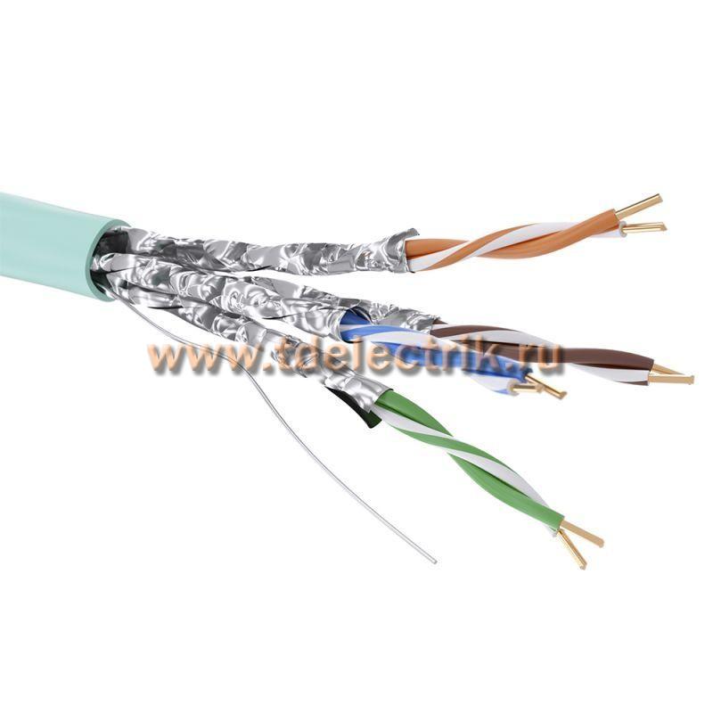 Фотография №1, Витая пара CAT 6A, U/FTP, Hг(A)-LSLTx, бухта 500м, аква