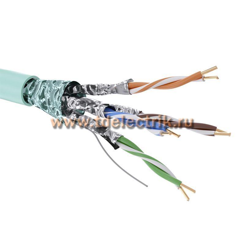 Фотография №1, Витая пара CAT 6А, F/FTP, нг(А)-HF, бухта 500м, аква