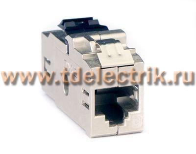 Фотография №1, Модуль Keystone RJ45 CAT 6 проходной экранированный, серебристый