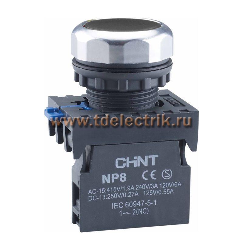 Фотография №1, Кнопка упр. NP8-10BN/2 без подсветки, самовозв., черная, 1НО, IP65 (R)