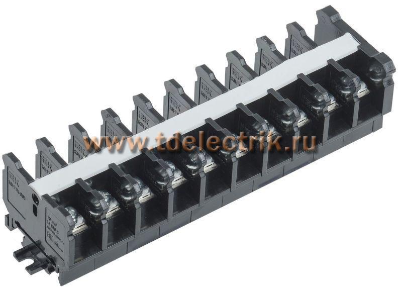 Фотография №1, Блок зажимов БЗН TK-060 10 мм2 60А на DIN-рейку 10 пар IEK