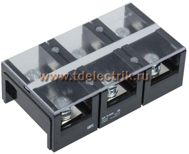 Фотография №1, Блок зажимов БЗН ТC-4003 200 мм2 400A 3 пары IEK