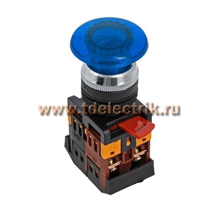 Фотография №1, Кнопка AELA-22 синяя с подсветкой NO+NC 24В EKF PROxima