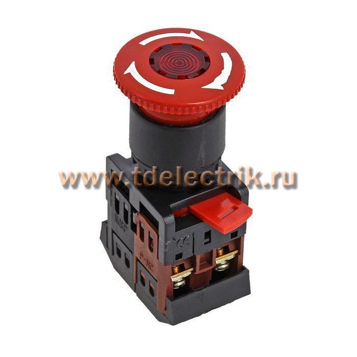 Фотография №1, Кнопка AE-22 поворотная блокировка NO+NC Грибок EKF PROxima