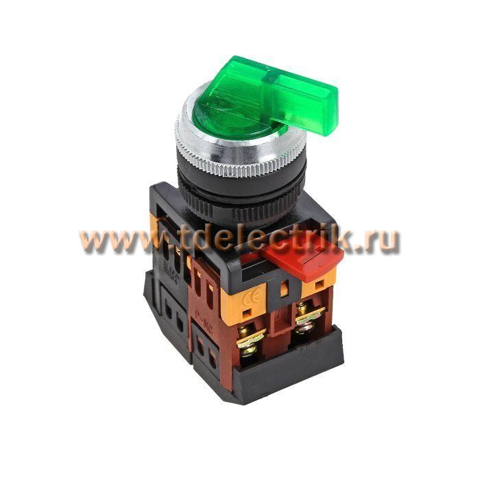 Фотография №1, Переключатель ANLC-22 2P зеленый с подсветкой 380В NO+NC EKF PROxima