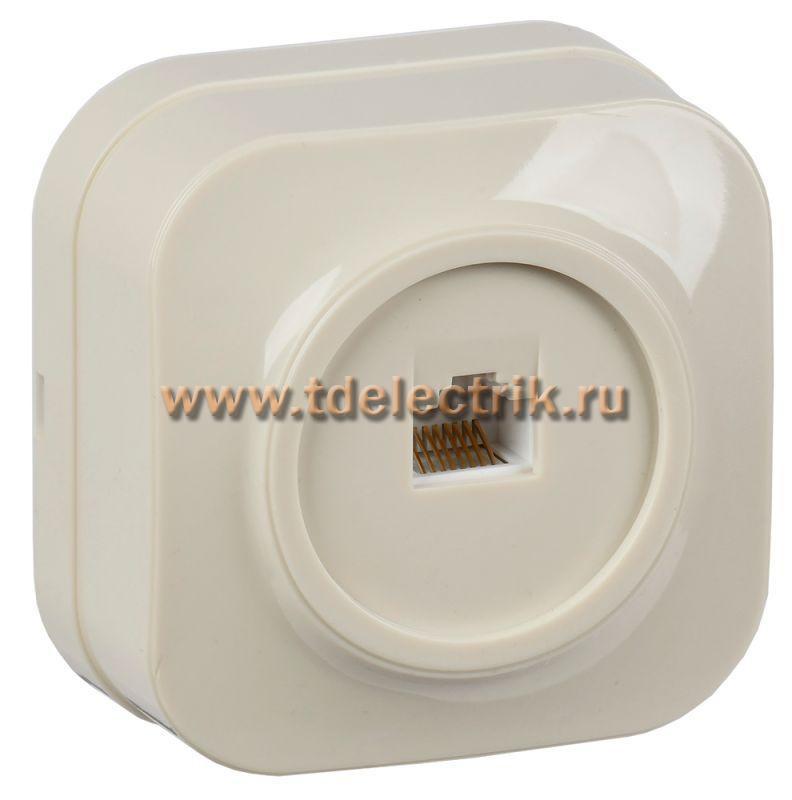 Фотография №1, GLORY Розетка комп. RJ45 кат.5E о/у РК10-ХК кремовый IEK