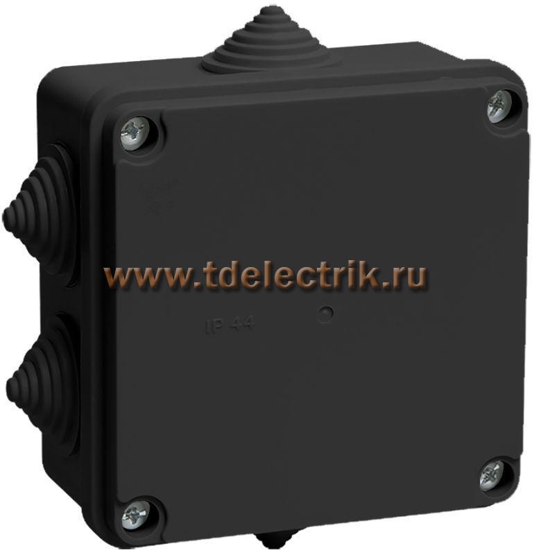 Фотография №1, Коробка распаячная КМ41234 100х100х50мм IP55 6 вв. черная IEK