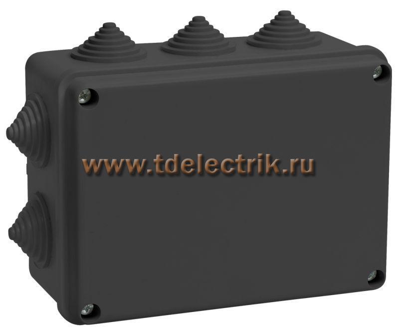 Фотография №1, Коробка распаячная КМ41242 150х110х70мм IP55 10 вв. черная IEK