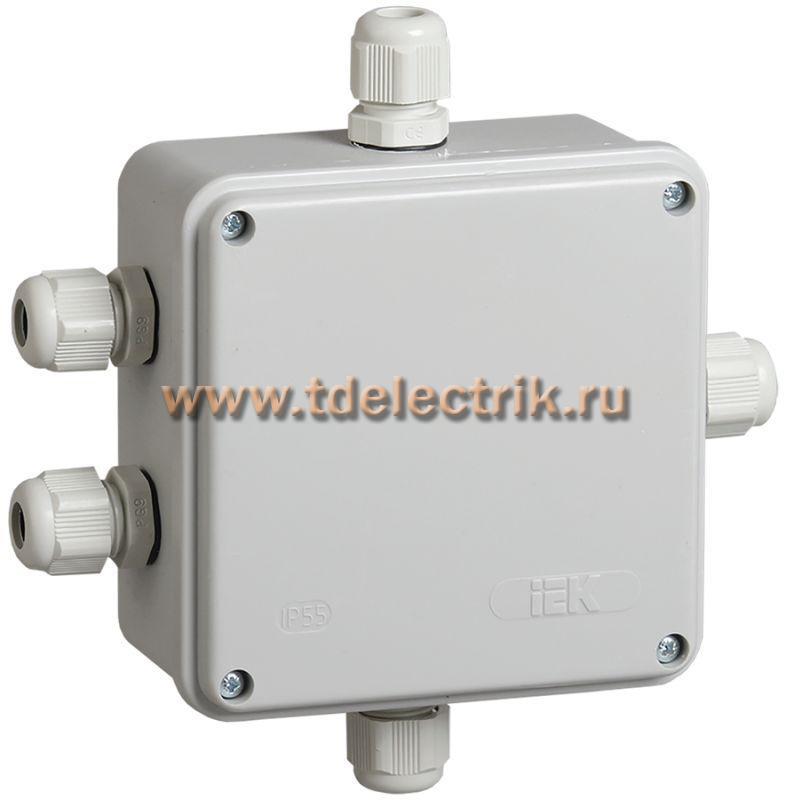 Фотография №1, Коробка распаячная КМ41330 о/п 100х100х50мм PG9 IP55 серая IEK