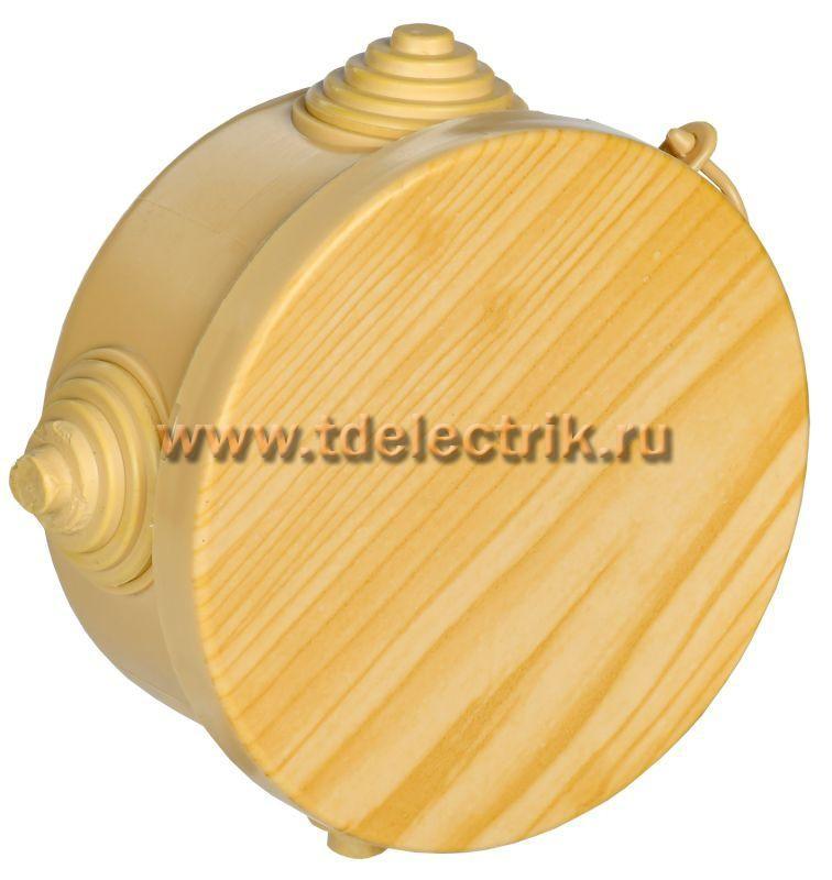 Фотография №1, Коробка распаячная КМ для о/п D=85х40мм IP54 4 вв. сосна IEK