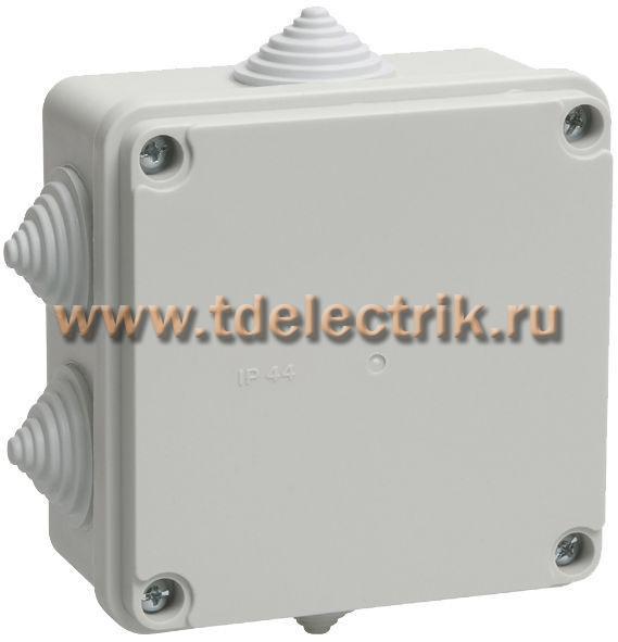 Фотография №1, Коробка распаячная КМ41234 о/п 100х100х50мм IP55 6 вв. серая IEK