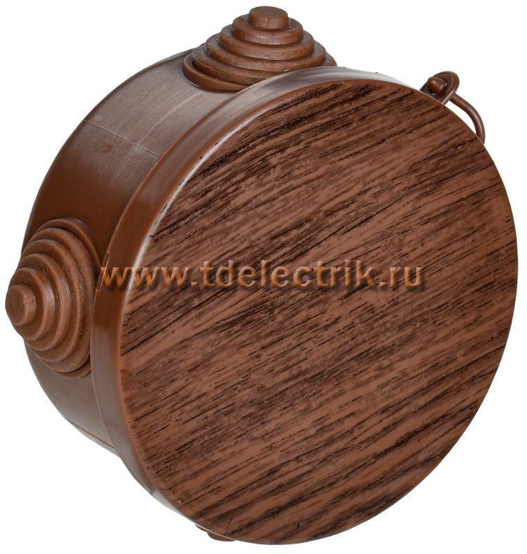 Фотография №1, Коробка распаячная КМ для о/п D=65х40мм IP54 4 вв. дуб IEK