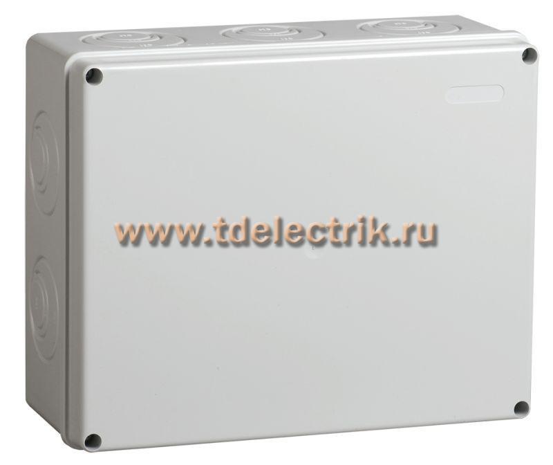 Фотография №1, Коробка распаячная КМ41342 о/п 240х195х90мм м/пл. IP55 серая IEK