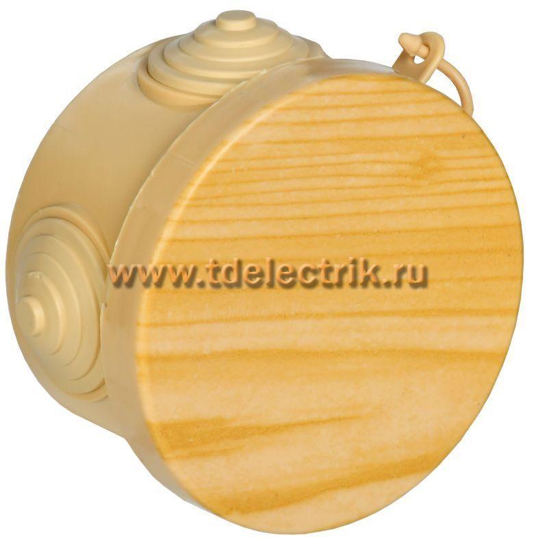 Фотография №1, Коробка распаячная КМ для о/п D=65х40мм IP54 4 вв. сосна IEK