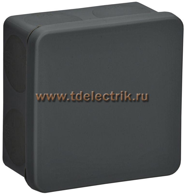 Фотография №1, Коробка распаячная КМ42455 о/п 100х100х50мм IP67 8 вв. черная IEK