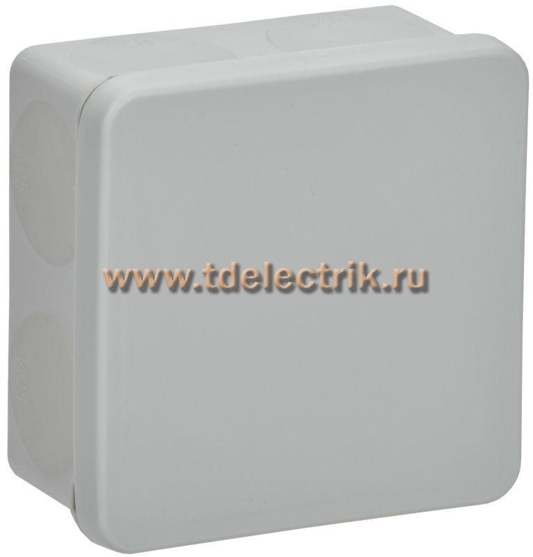 Фотография №1, Коробка распаячная КМ42435 о/п 80х80х40мм IP67 8 вв. серая IEK