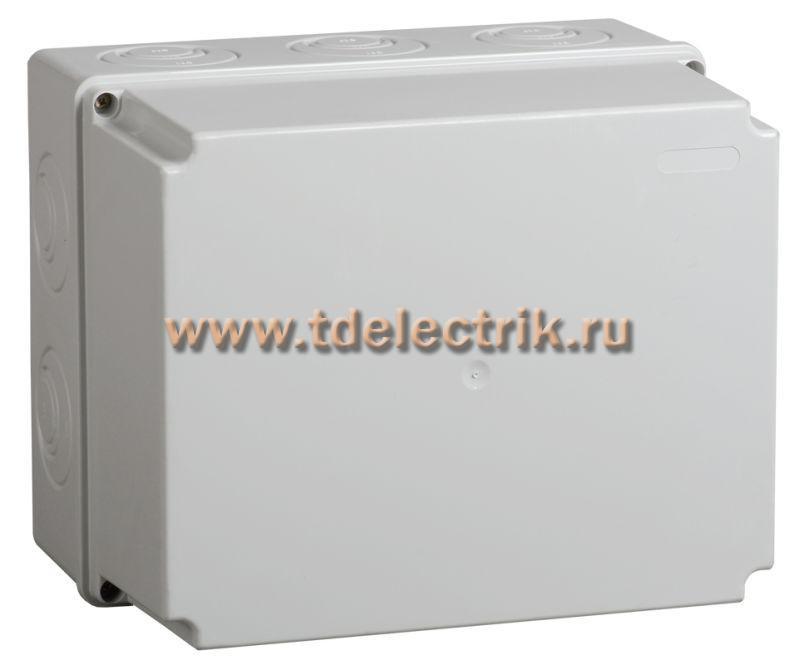 Фотография №1, Коробка распаячная КМ41344 о/п 240х195х165мм м/пл. IP55 серая IEK