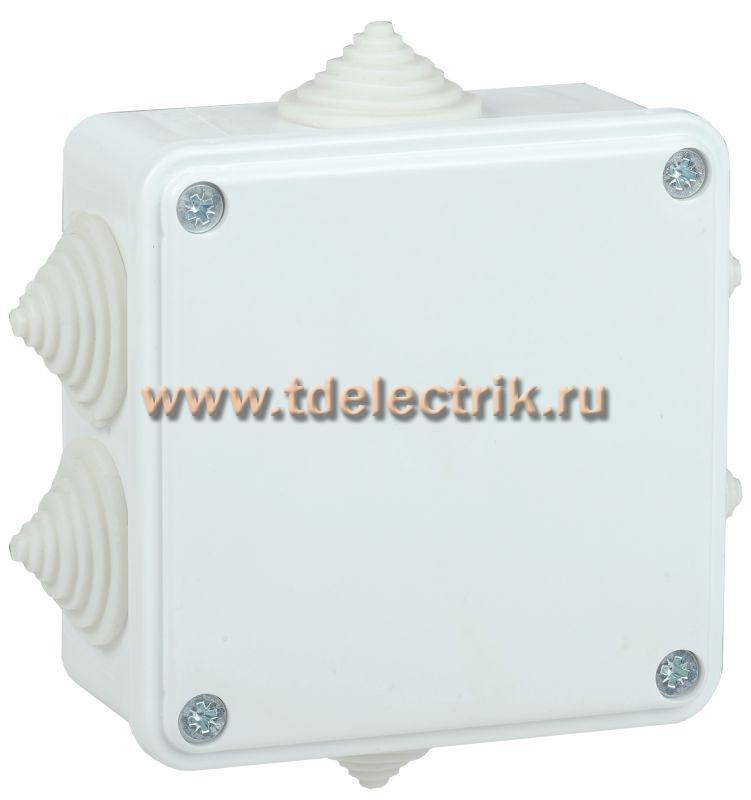 Фотография №1, Коробка распаячная КМ для о/п 100х100х45мм IP44 6 вв. белая IEK