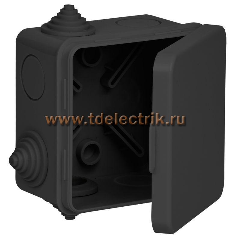 Фотография №1, Коробка распаячная КМ41238 80х80х50мм о/к IP54 7 вв. черная IEK