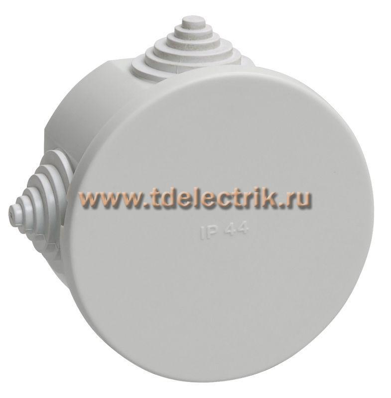 Фотография №1, Коробка распаячная КМ41237 о/п D=75х40мм IP44 4 вв. серая IEK