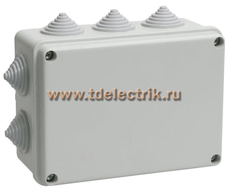 Фотография №1, Коробка распаячная КМ41242 о/п 150х110х70мм IP55 10 вв. серая IEK