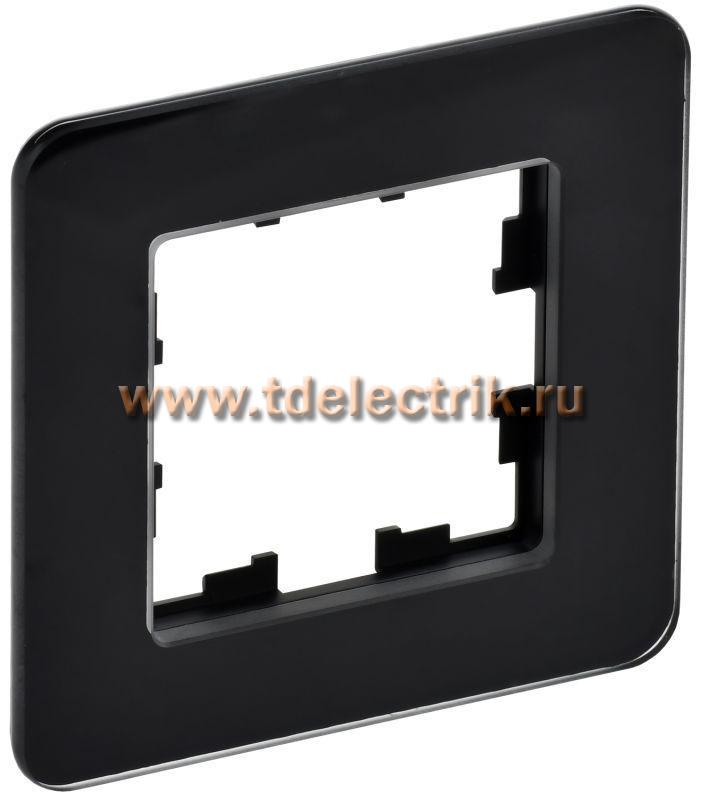 Фотография №1, BRITE Рамка 1-мест. РУ-1-2-Бр стекло черн. RE IEK