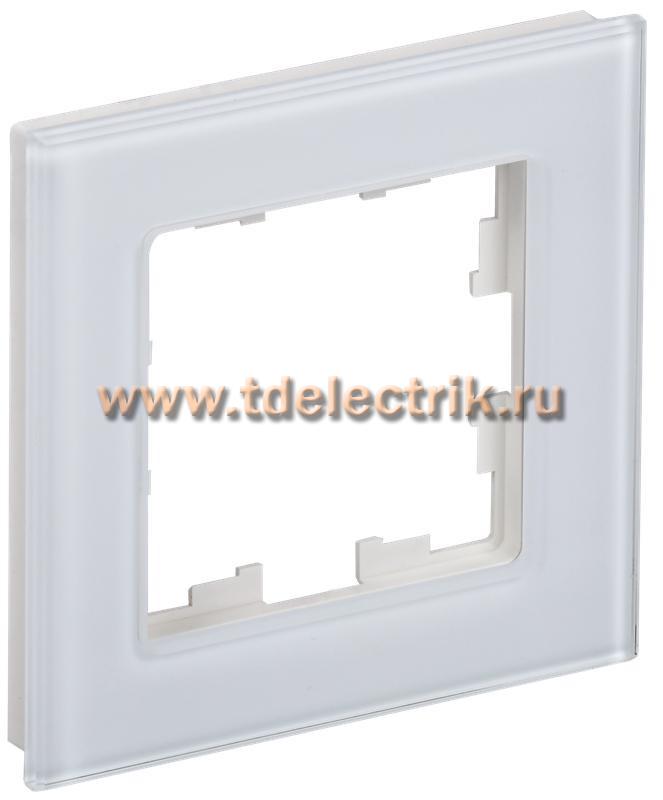 Фотография №1, BRITE Рамка 1-мест. РУ-1-2-БрБ стекло бел. IEK
