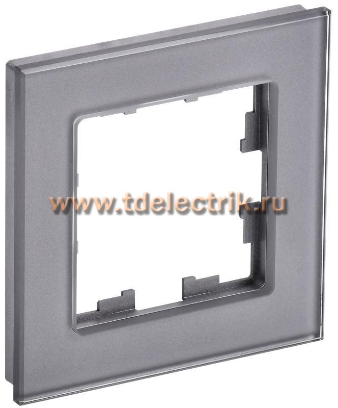 Фотография №1, BRITE Рамка 1-мест. РУ-1-2-БрСе стекло сер. IEK