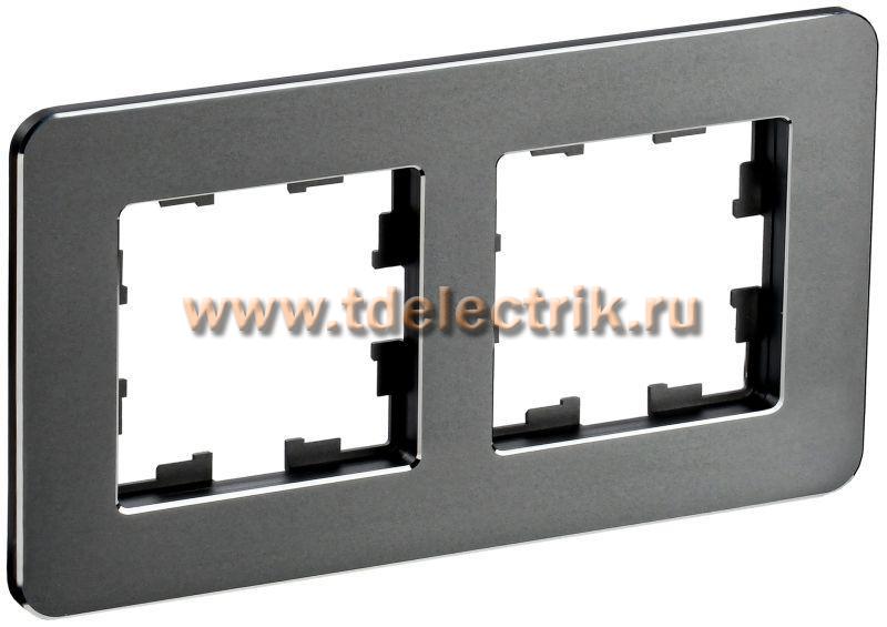 Фотография №1, BRITE Рамка 2-мест. РУ-2-1-Бр металл титан RE IEK