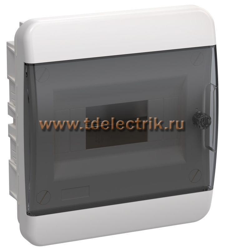 Фотография №1, TEKFOR Корпус пласт. ЩРВ-П-8 IP41 черн. прозр. дверь IEK
