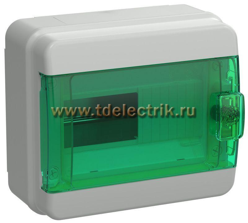 Фотография №1, TEKFOR Корпус пласт. КМПн-8 IP65 зелен. прозр. дверь IEK