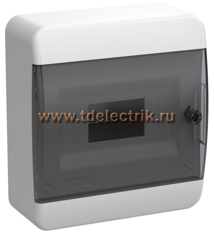 Фотография №1, TEKFOR Корпус пласт. ЩРН-П-8 IP41 черн. прозр. дверь IEK