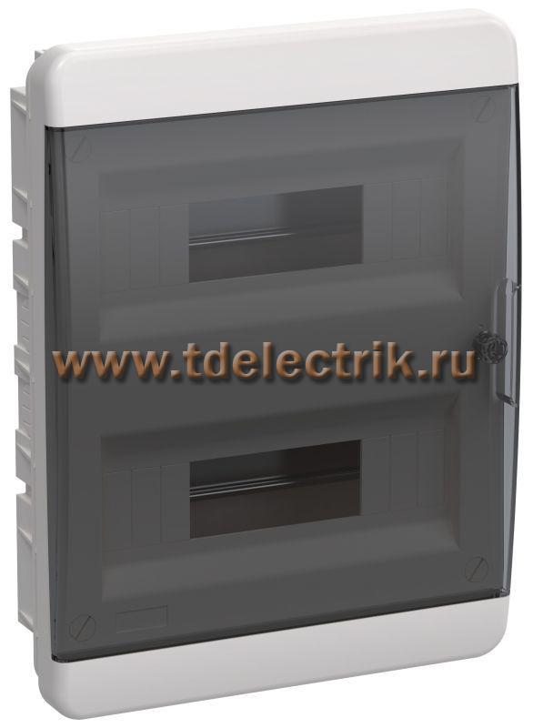 Фотография №1, TEKFOR Корпус пласт. ЩРВ-П-24 IP41 черн. прозр. дверь IEK