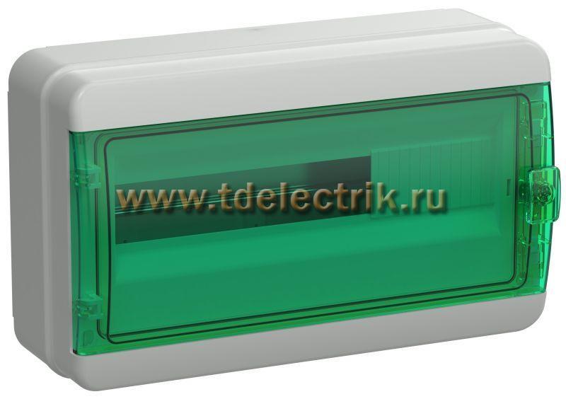 Фотография №1, TEKFOR Корпус пласт. КМПн-18 IP65 зелен. прозр. дверь IEK