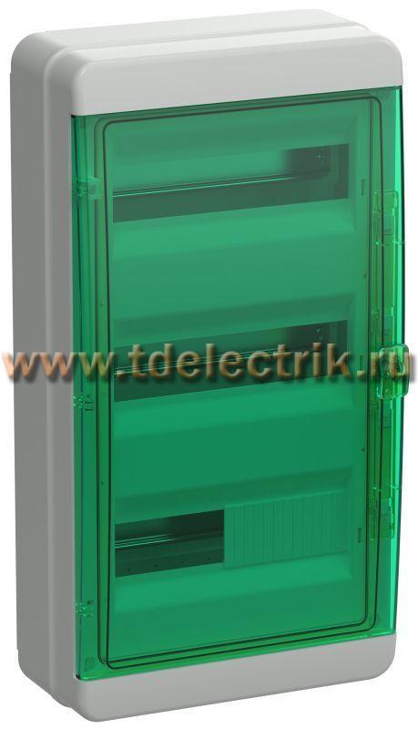 Фотография №1, TEKFOR Корпус пласт. КМПн-36 IP65 зелен. прозр. дверь IEK