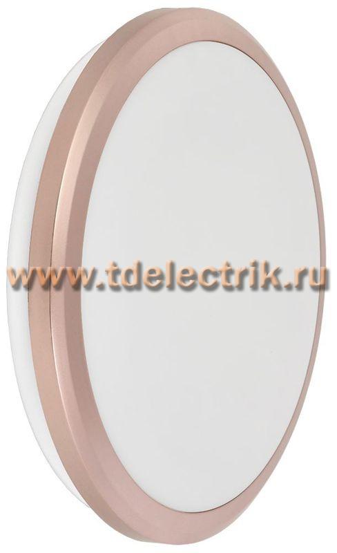 Фотография №1, Светильник LED ДПБ 3205 24Вт IP54 4000K круг роз. золото IEK