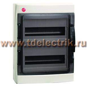 Фотография №1, Щиток настен.с двер. 24мод.,IP65,сер.,с клем. блок. 2х87508 и замком