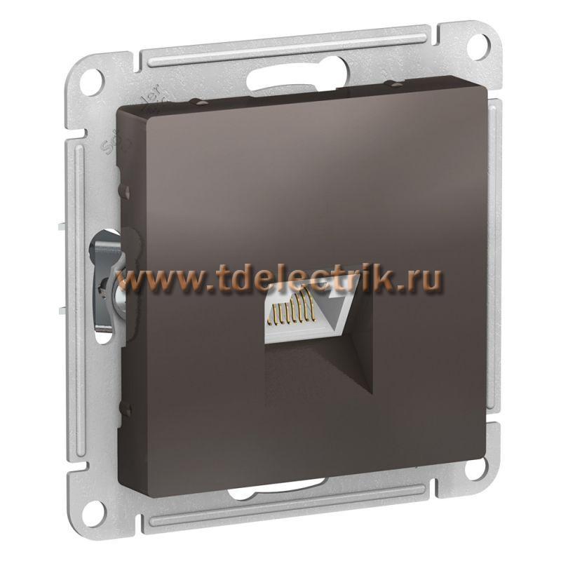Фотография №1, ATLASDESIGN Розетка компьютерная RJ45  кат. 6A  механизм  мокко