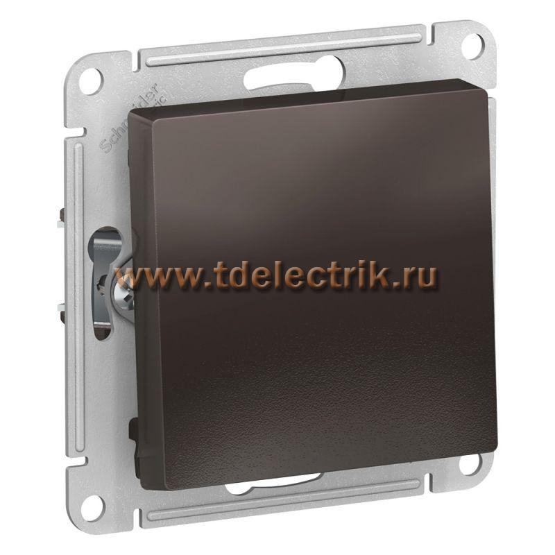 Фотография №1, ATLASDESIGN 1-клавишный Выключатель  сх.1  10АХ  механизм  мокко