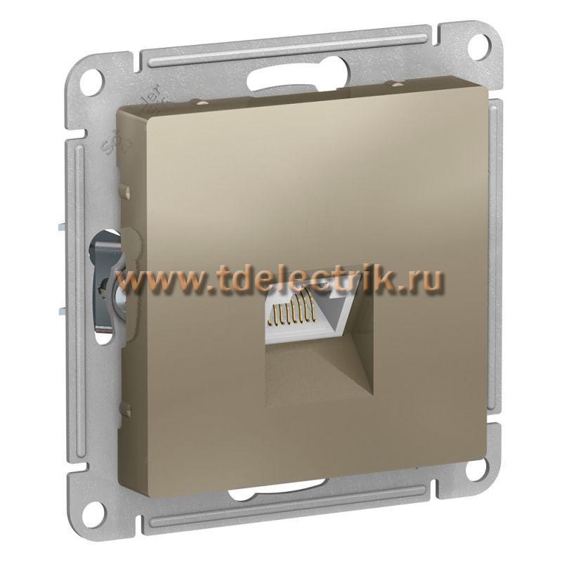 Фотография №1, ATLASDESIGN Розетка компьютерная RJ45  кат. 6A  механизм  шампань