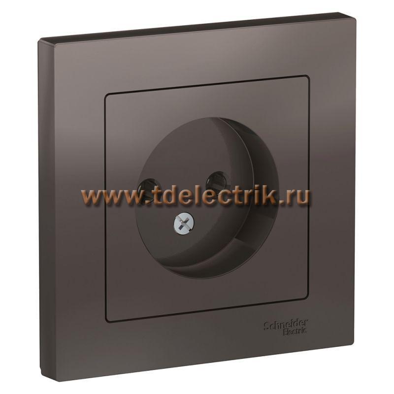 Фотография №1, ATLASDESIGN Розетка без заземления  16А  в сборе  мокко