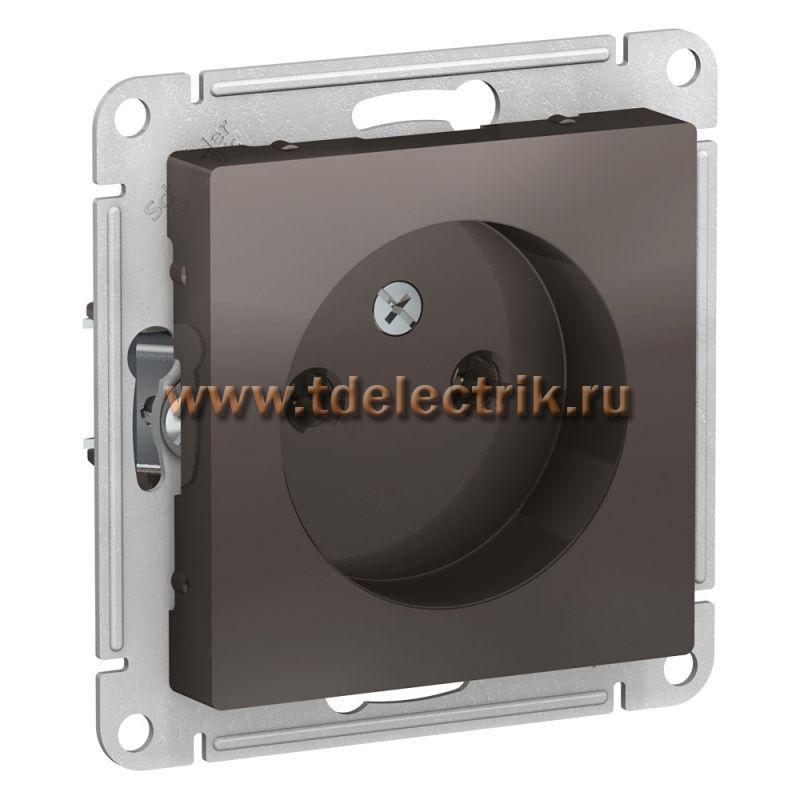 Фотография №1, ATLASDESIGN Розетка без заземления без шторок  16А  механизм  мокко