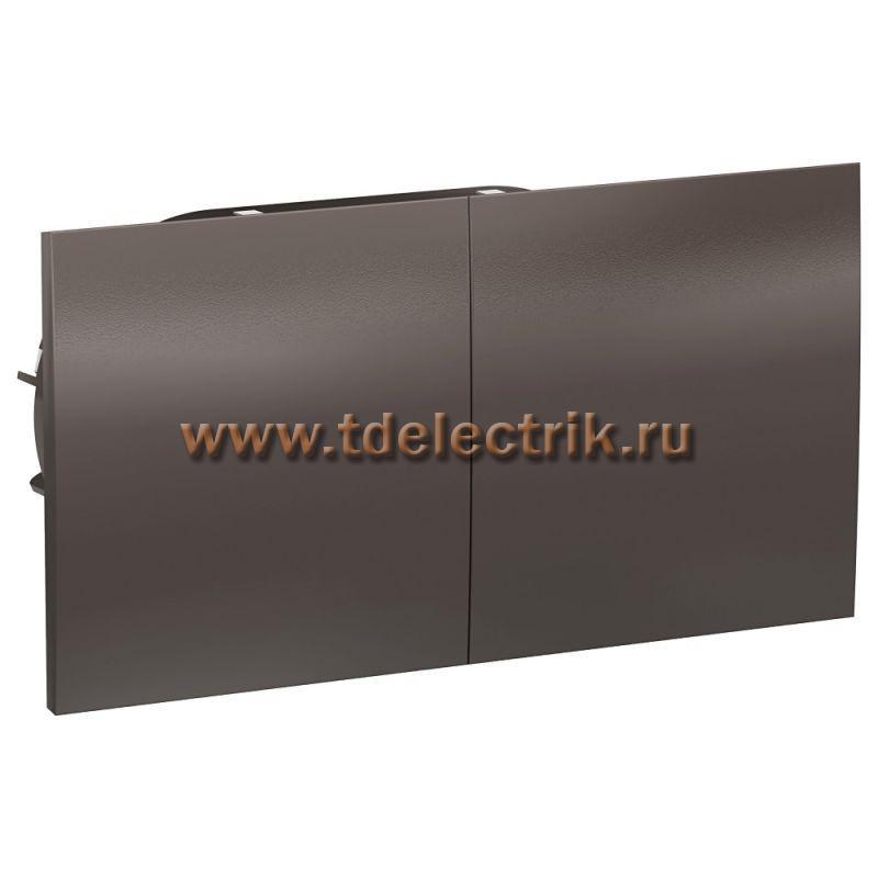Фотография №1, ATLASDESIGN Розетка двойн. с заземл.со штор.со сдвиж. крышк  16А  в сборе  мокко