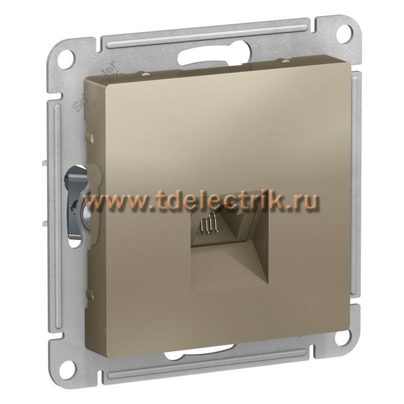 Фотография №1, ATLASDESIGN Розетка телефонная RJ11  механизм  шампань